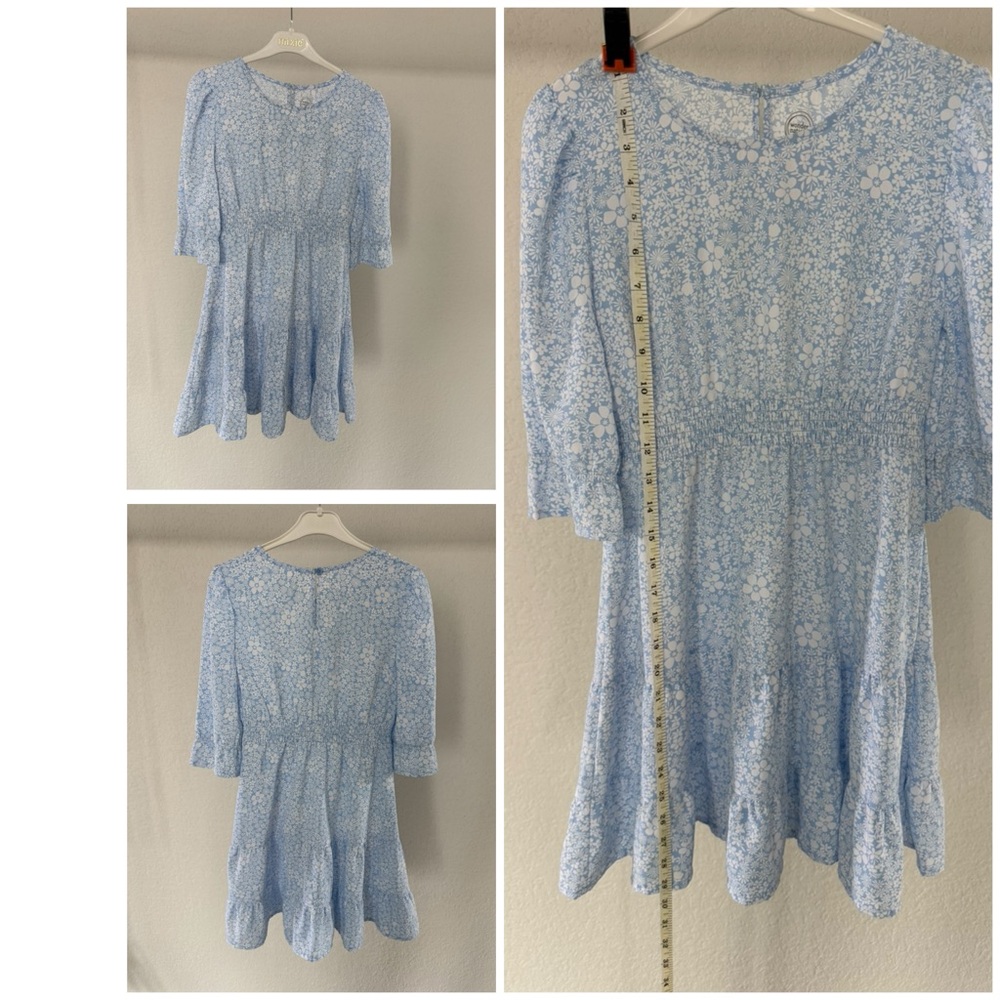 Light Blue Floral Dress - Wonderful Nation